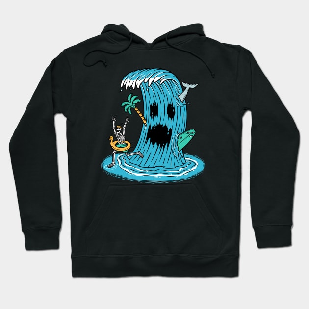 Killer Waves // Funny Surfing Summer Cartoon Hoodie by SLAG_Creative